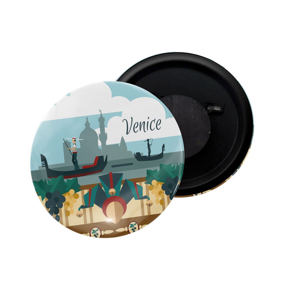 dhcrafts Fridge Magnet Multicolor Italy Venice Glossy Finish Design Pack of 1 (58mm)
